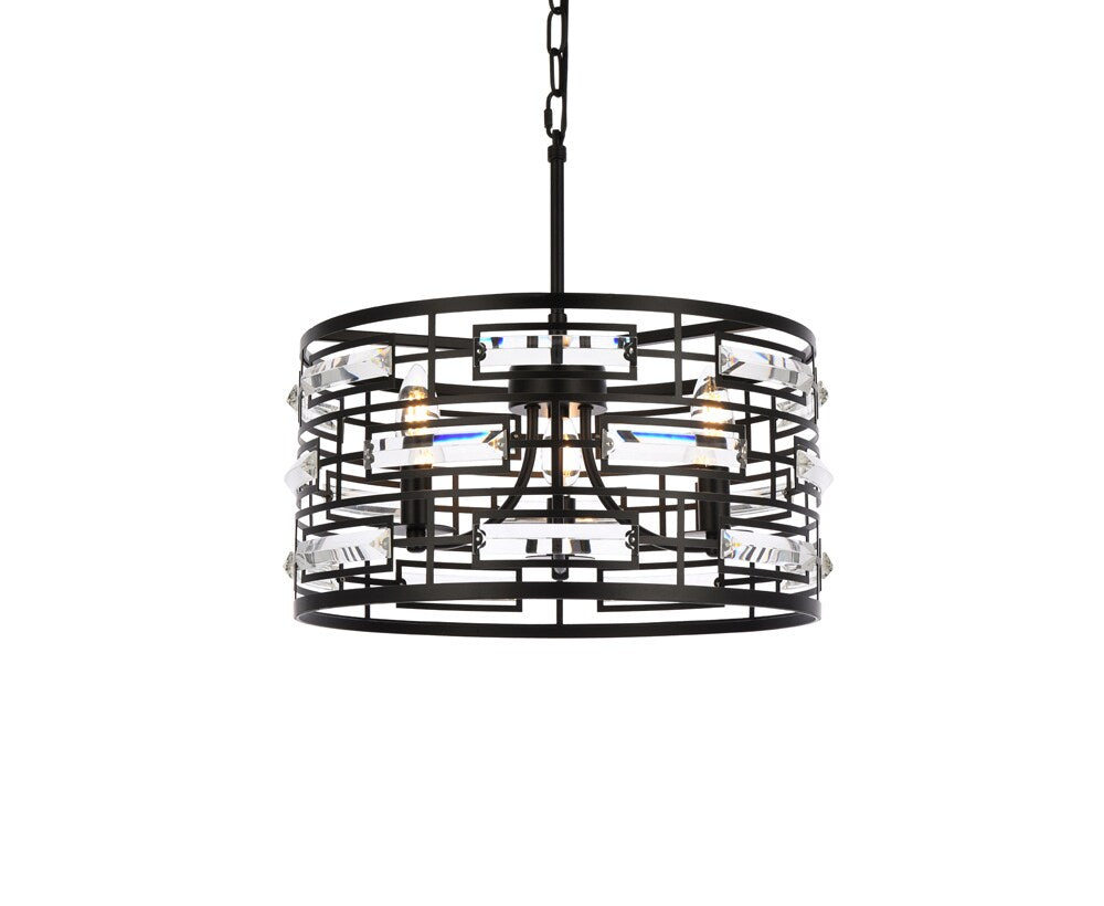 Elegant Furniture & Lighting - Kennedy 16.5 inch pendant in black - 1108D16BK veiw 1