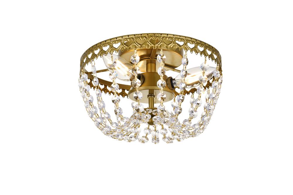 Elegant Furniture & Lighting - Kylie 10 inch flush mount in brass - 1112F10BR veiw 1