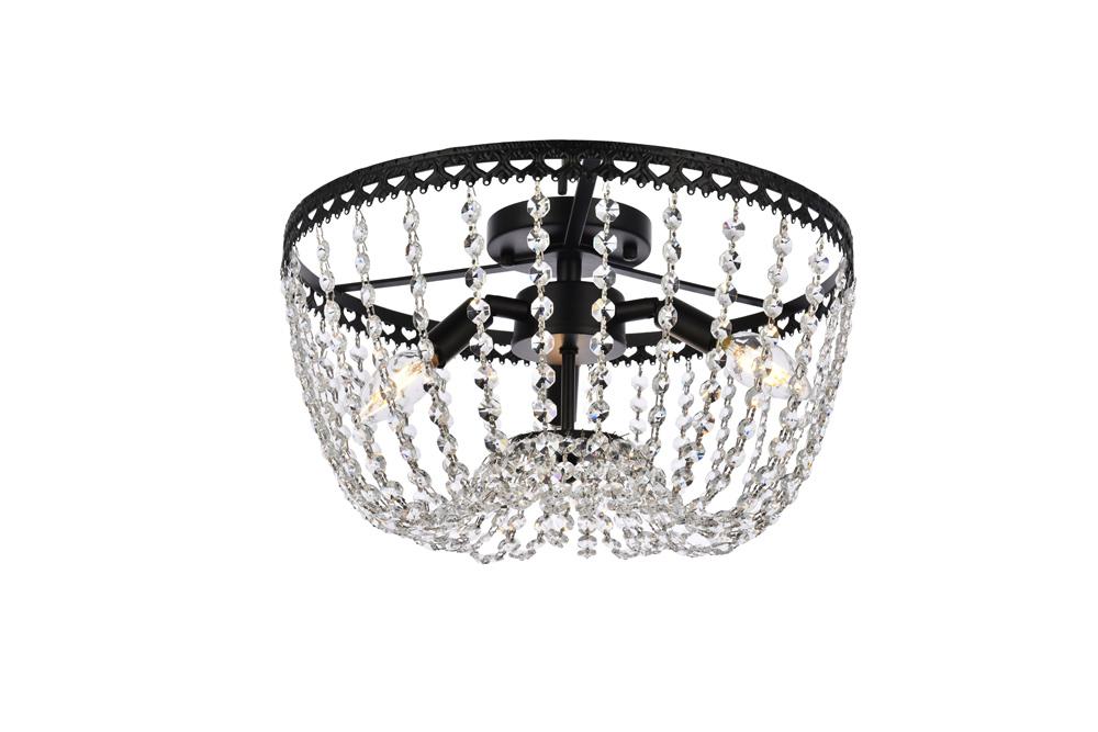 Elegant Furniture & Lighting - Kylie 16 inch flush mount in black - 1112F16BK veiw 1