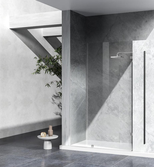 Elegant Furniture & Lighting - Laredo Fixed frameless shower door 35 x 78 Brushed Nickel - SD155-3578BNK veiw 2