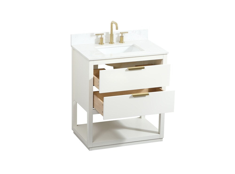 Elegant Furniture & Lighting - Larkin 30 inch Single bathroom vanity in white with backsplash - VF19230WH-BS veiw 16