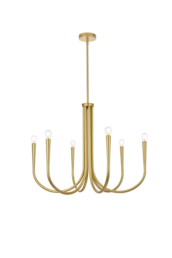 Elegant Furniture & Lighting - Layne 30 inch chandelier in Brass - LD722D30BR veiw 1