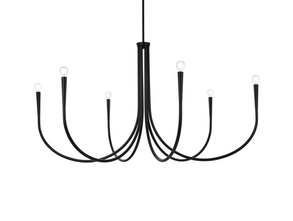 Elegant Furniture & Lighting - Layne 55 inch chandelier in Black - LD722D55BK veiw 1