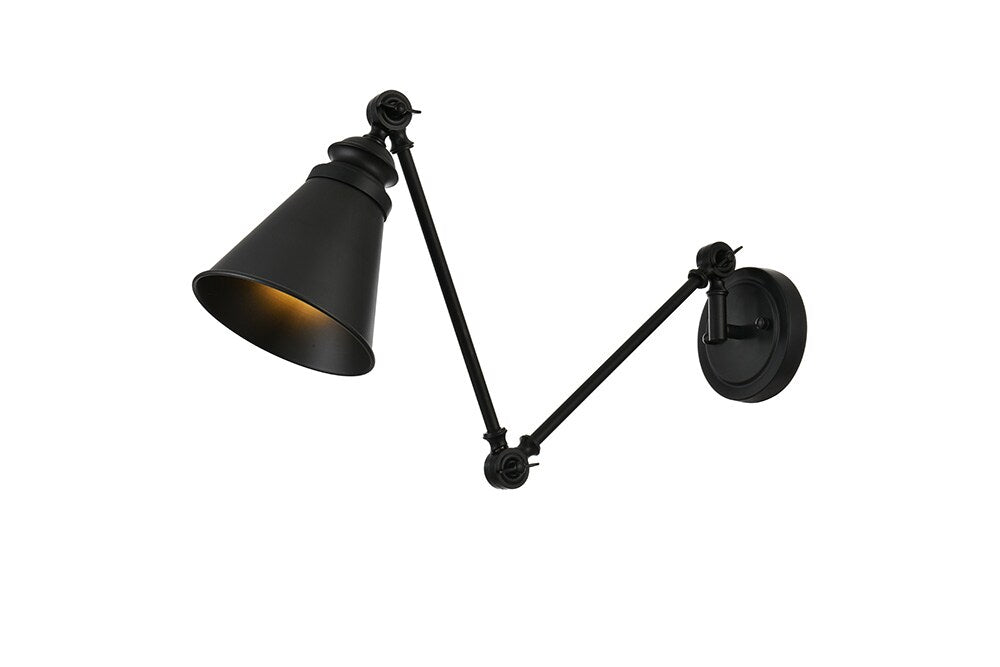 Elegant Furniture & Lighting - Ledger 1 light Black swing arm wall sconce - LD7323W6BLK veiw 1