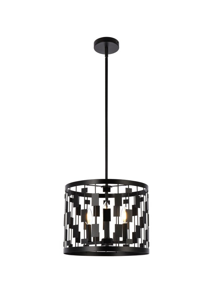 Elegant Furniture & Lighting - Levante 3 lights pendant in black - LD7074D14BK veiw 1