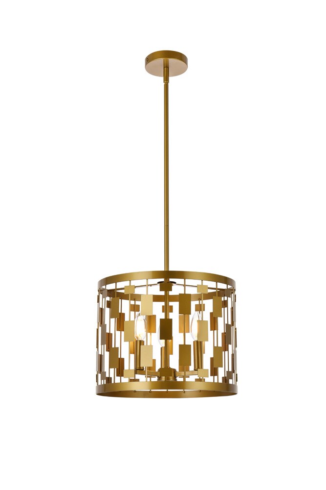 Elegant Furniture & Lighting - Levante 3 lights pendant in brass - LD7074D14BR veiw 1