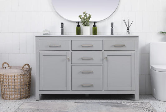 Elegant Furniture & Lighting - Lewis 54 Inch Double Bathroom Vanity In Grey - VF23354DGR veiw 2