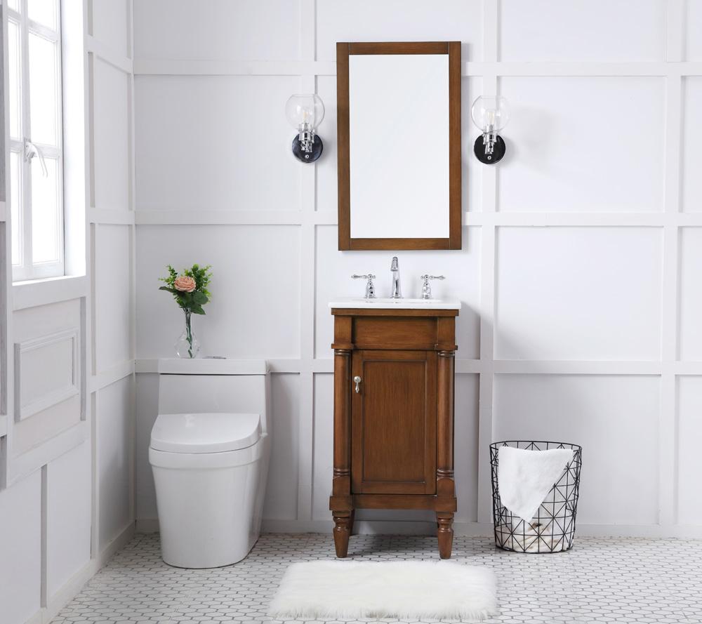 Elegant Furniture & Lighting - Lexington 18 inch Single Bathroom vanity in walnut with ivory white engineered marble - VF13018WT-VW veiw 8