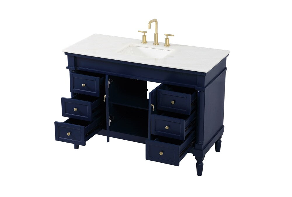 Elegant Furniture & Lighting - Lexington 48 inch Single bathroom vanity in blue - VF13048BL veiw 16