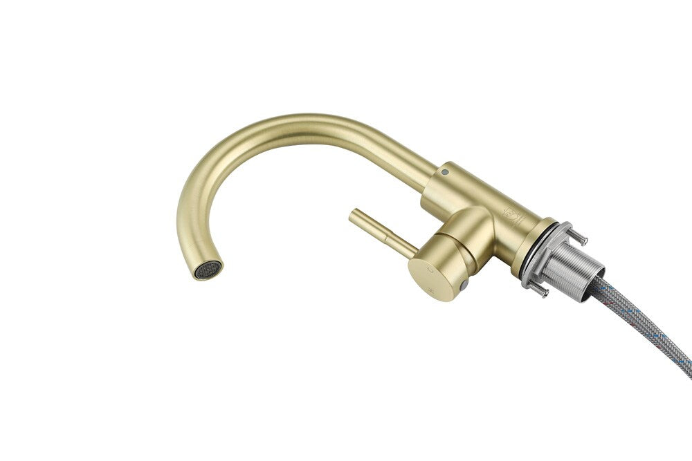 Elegant Furniture & Lighting - Louis Single Hole Single Handle Bathroom Faucet in Brushed Gold - FAV-1003BGD veiw 7