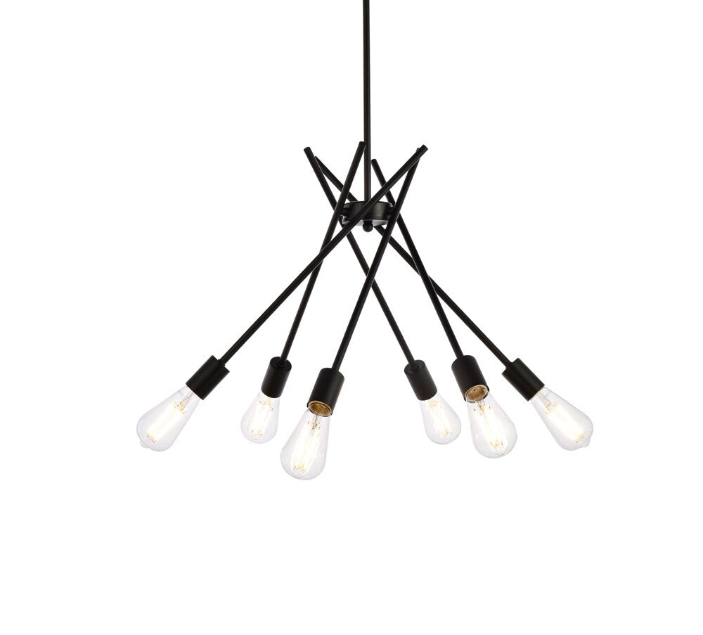 Elegant Furniture & Lighting - Lucca 23 inch pendant in black - LD640D23BK veiw 1