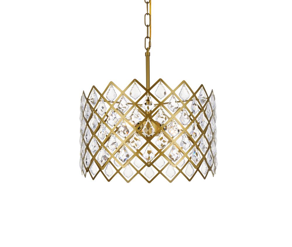 Elegant Furniture & Lighting - Lyla 16 inch pendant in brass - 1111D16BR veiw 1