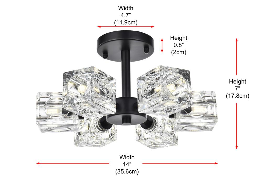 Elegant Furniture & Lighting - Lyra 14 inch Flush Mount in Black - LD920F14BK veiw 9