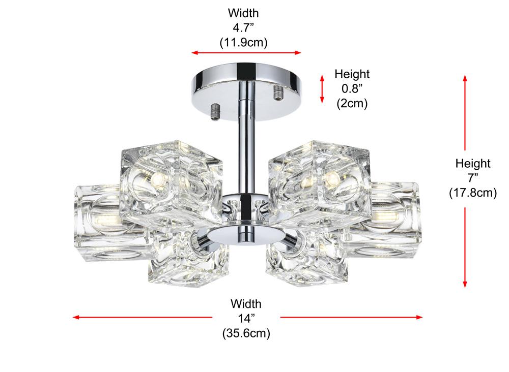 Elegant Furniture & Lighting - Lyra 14 inch Flush Mount in Chrome - LD920F14C veiw 9