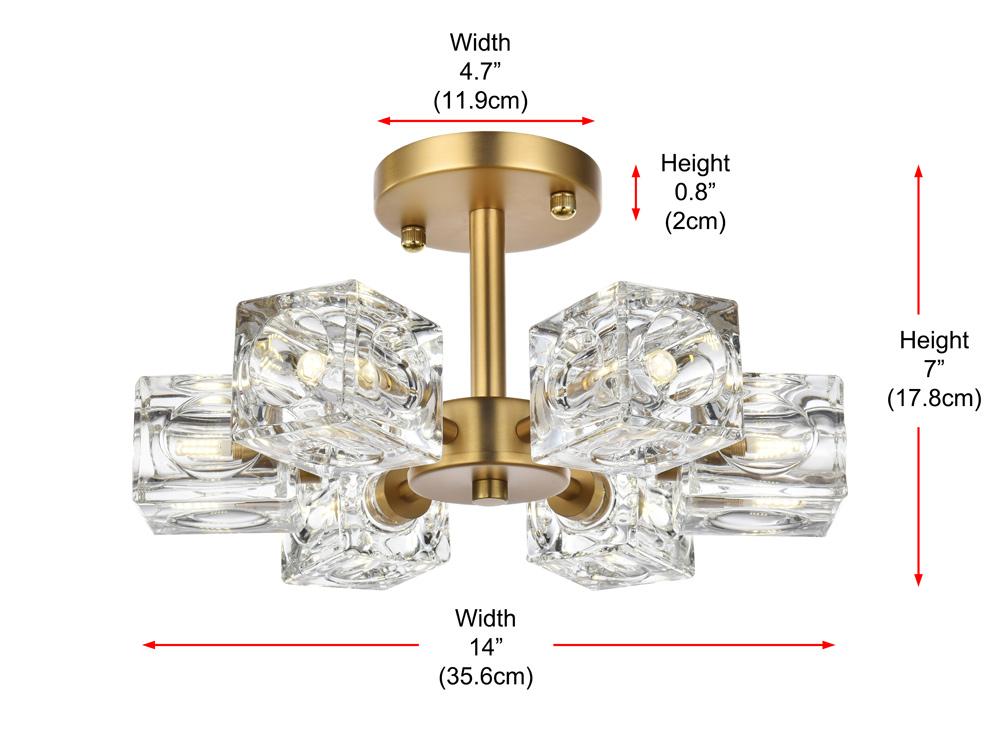 Elegant Furniture & Lighting - Lyra 14 inch Flush Mount in Satin Gold - LD920F14SG veiw 9