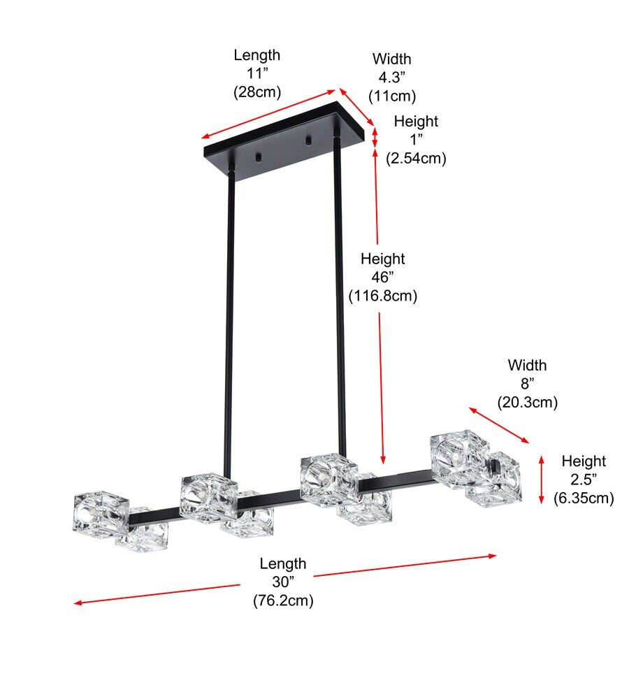Elegant Furniture & Lighting - Lyra 30 inch Pendant Light in Black - LD920D30BK veiw 9
