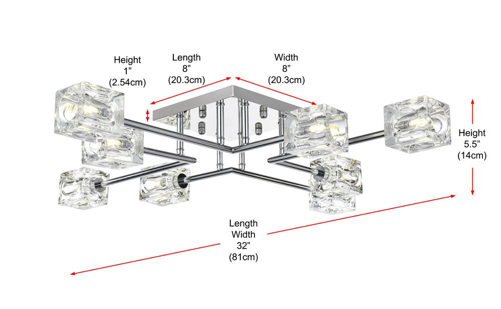 Elegant Furniture & Lighting - Lyra 32 inch Flush Mount in Chrome - LD920F32C veiw 9