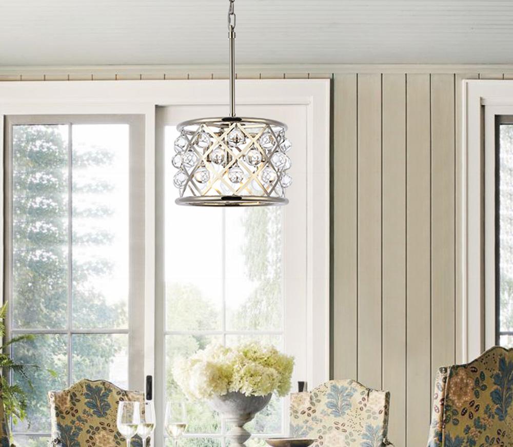 Elegant Furniture & Lighting - Madison 3 light polished Nickel Pendant Clear Royal Cut Crystal - 1213D12PN/RC veiw 1