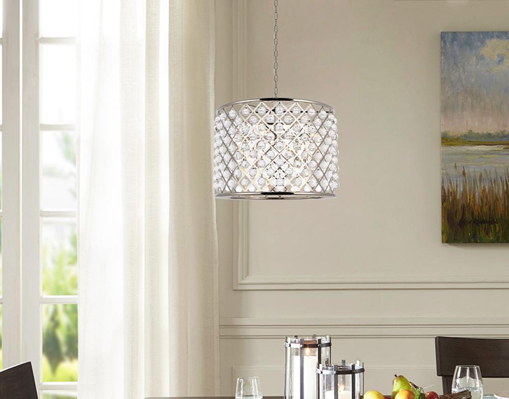 Elegant Furniture & Lighting - Madison 8 light polished nickel Chandelier Clear Royal Cut Crystal - 1204D27PN/RC veiw 1