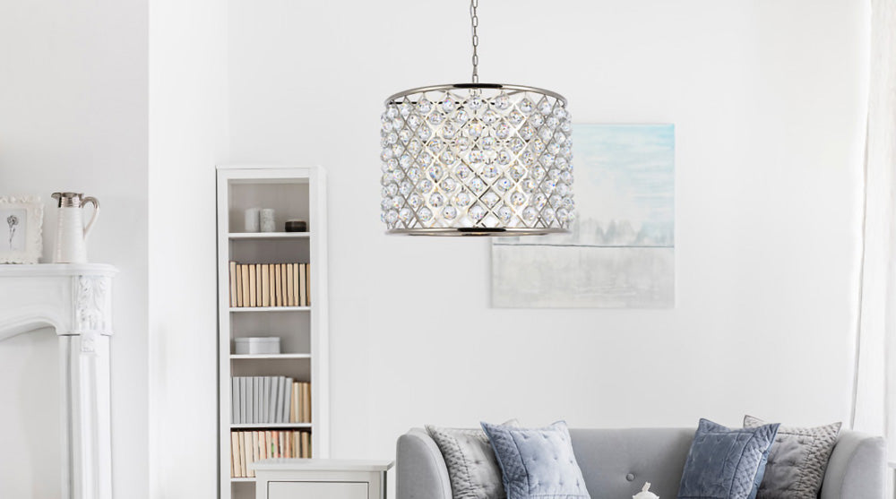 Elegant Furniture & Lighting - Madison 8 light polished nickel Chandelier Clear Royal Cut Crystal - 1206D27PN/RC