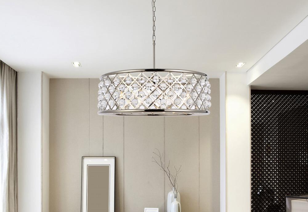 Elegant Furniture & Lighting - Madison 8 light polished Nickel Chandelier Clear Royal Cut Crystal - 1213D32PN/RC veiw 1
