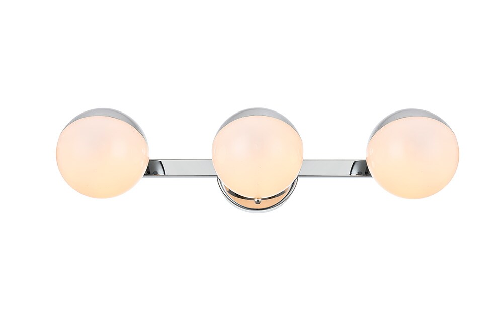 Elegant Furniture & Lighting - Majesty 3 light Chrome and frosted white Bath Sconce - LD7305W21CH veiw 1