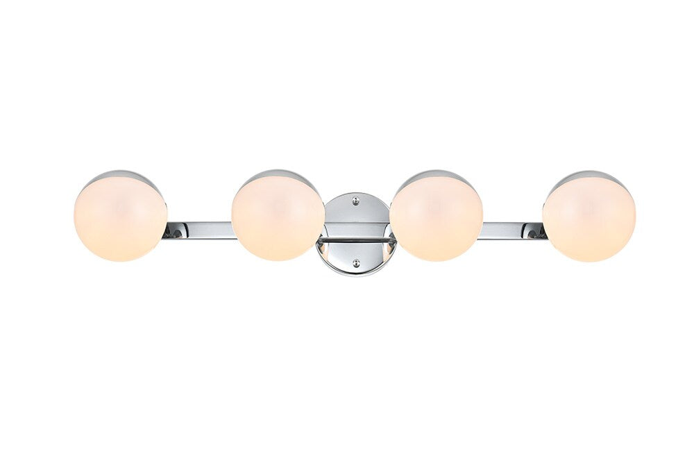 Elegant Furniture & Lighting - Majesty 4 light Chrome and frosted white Bath Sconce - LD7305W29CH veiw 1