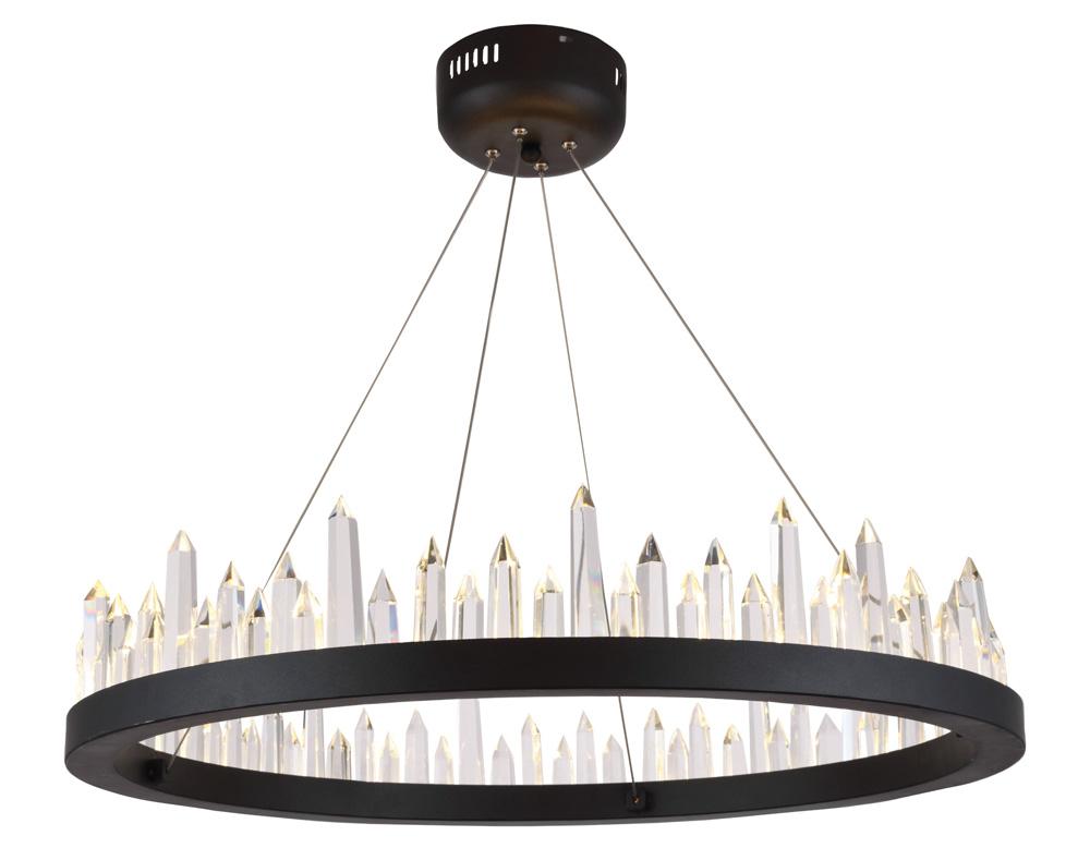 Elegant Furniture & Lighting - Malta 32 light Satin Dark Grey Chandelier Clear Royal Cut Crystal - 1705D26SDG veiw 1