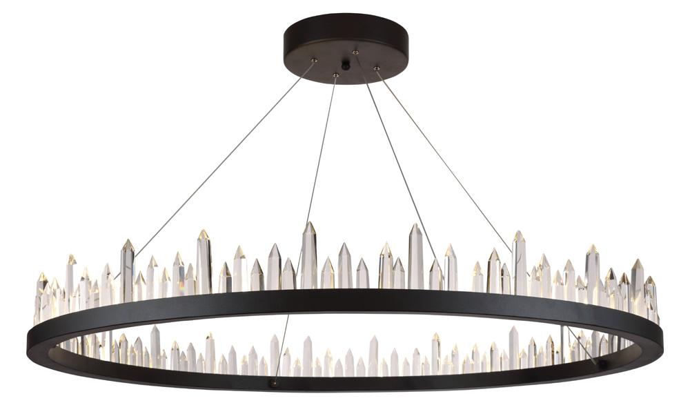 Elegant Furniture & Lighting - Malta 56 light Satin Dark Grey Chandelier Clear Royal Cut Crystal - 1705D42SDG veiw 1
