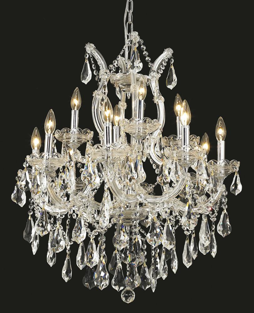 Elegant Furniture & Lighting - Maria Theresa 13 light Chrome Chandelier Clear Royal Cut Crystal - 2801D27C/RC veiw 1