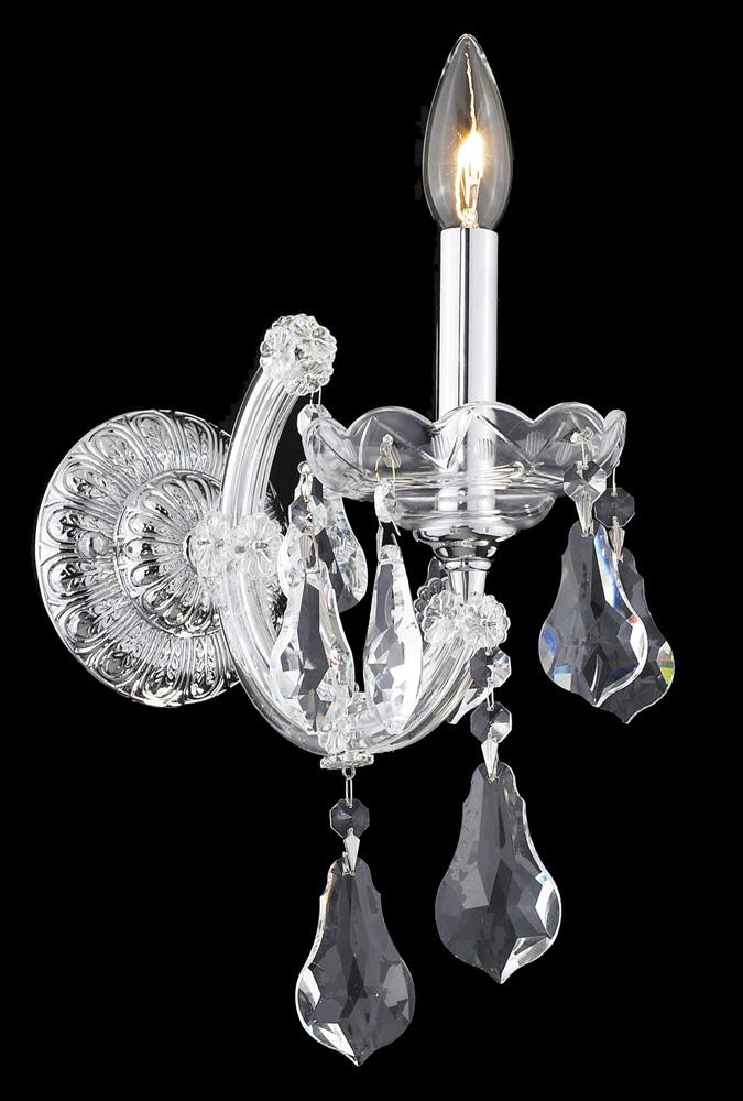 Elegant Furniture & Lighting - Maria Theresa 1 light Chrome Wall Sconce Clear Royal Cut Crystal - 2801W1C/RC veiw 1
