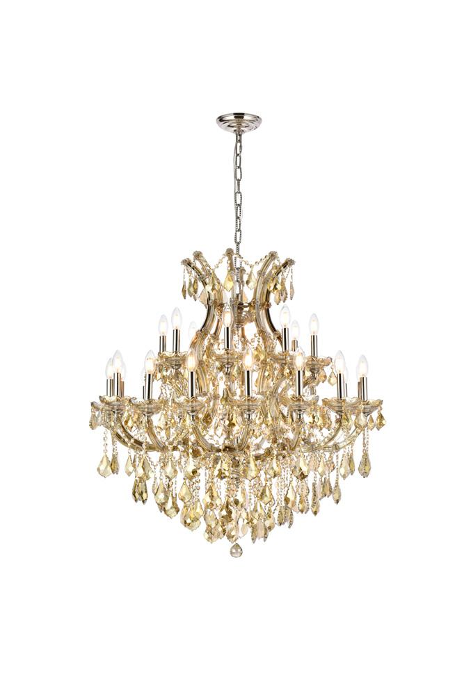 Elegant Furniture & Lighting - Maria Theresa 24 light Golden Teak Chandelier Golden Teak (Smoky) Royal Cut Crystal - 2800D36GT-GT/RC veiw 1