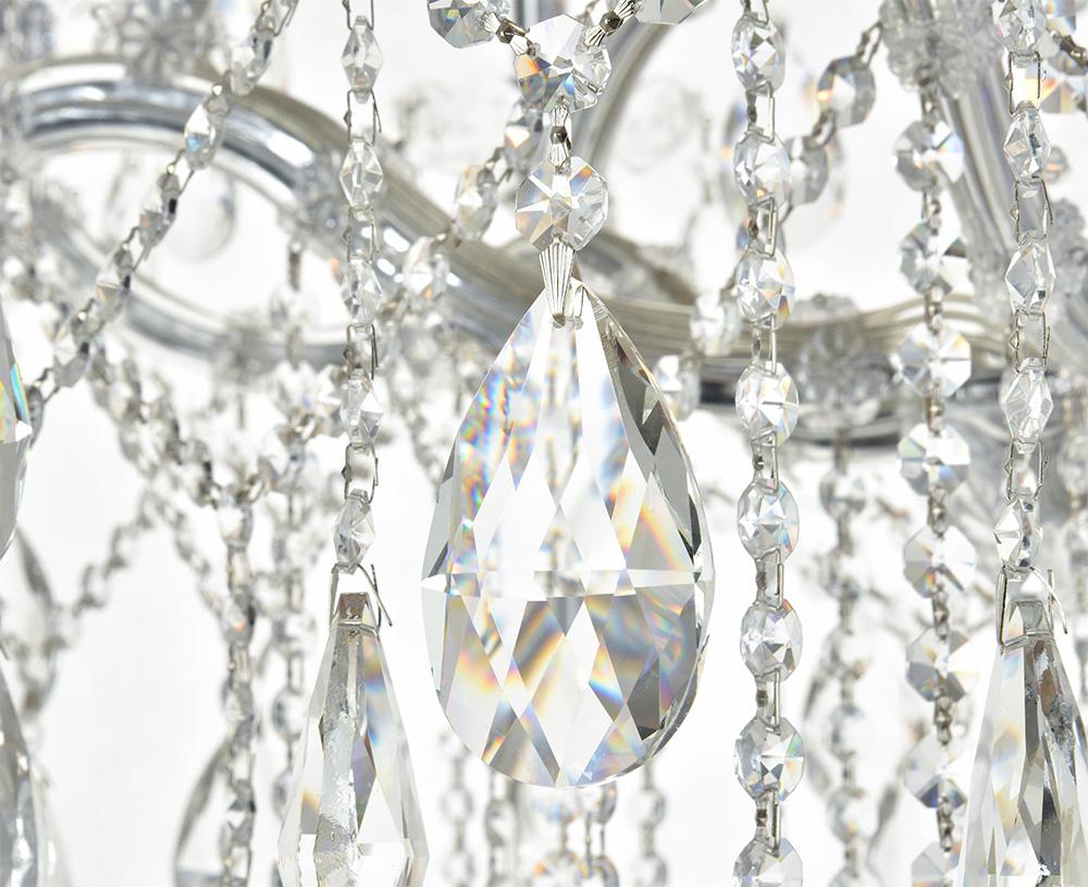 Elegant Furniture & Lighting - Maria Theresa 84 light Chrome Chandelier with clear tear drop crystals Clear Royal Cut Crystal - 2803G120C/RC veiw 3