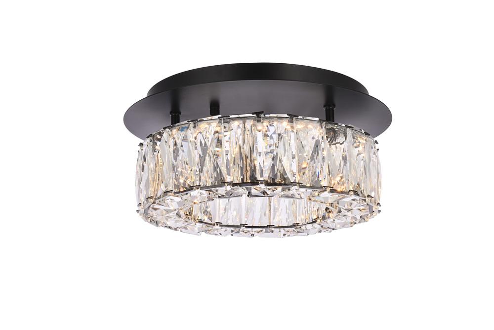 Elegant Furniture & Lighting - Monroe 12 inch LED Single flush mount in black - 3503F12BK veiw 1