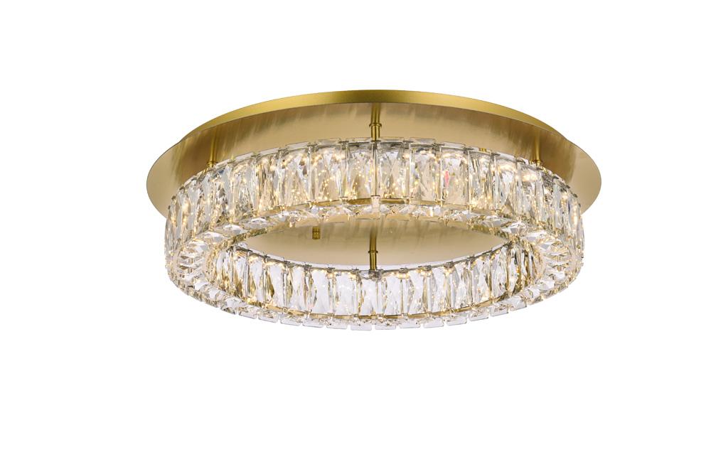 Elegant Furniture & Lighting - Monroe 22 inch LED Single flush mount in gold - 3503F22G veiw 1