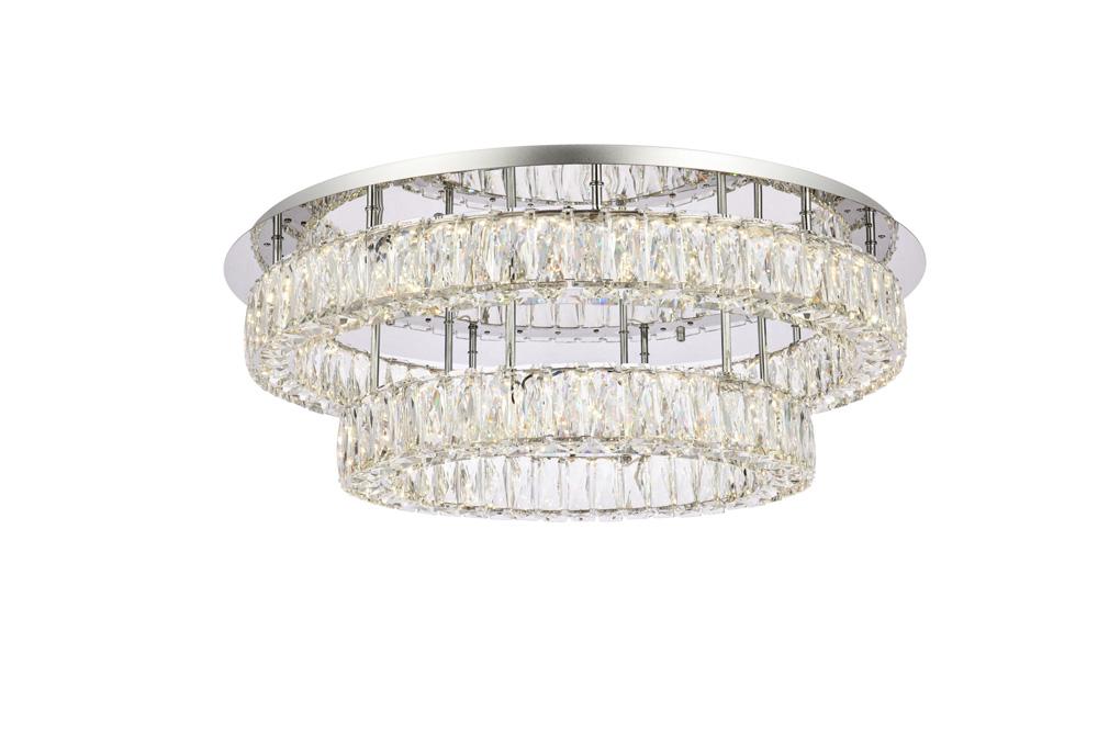 Elegant Furniture & Lighting - Monroe 30 inch LED double flush mount in chrome - 3503F30L2C veiw 1