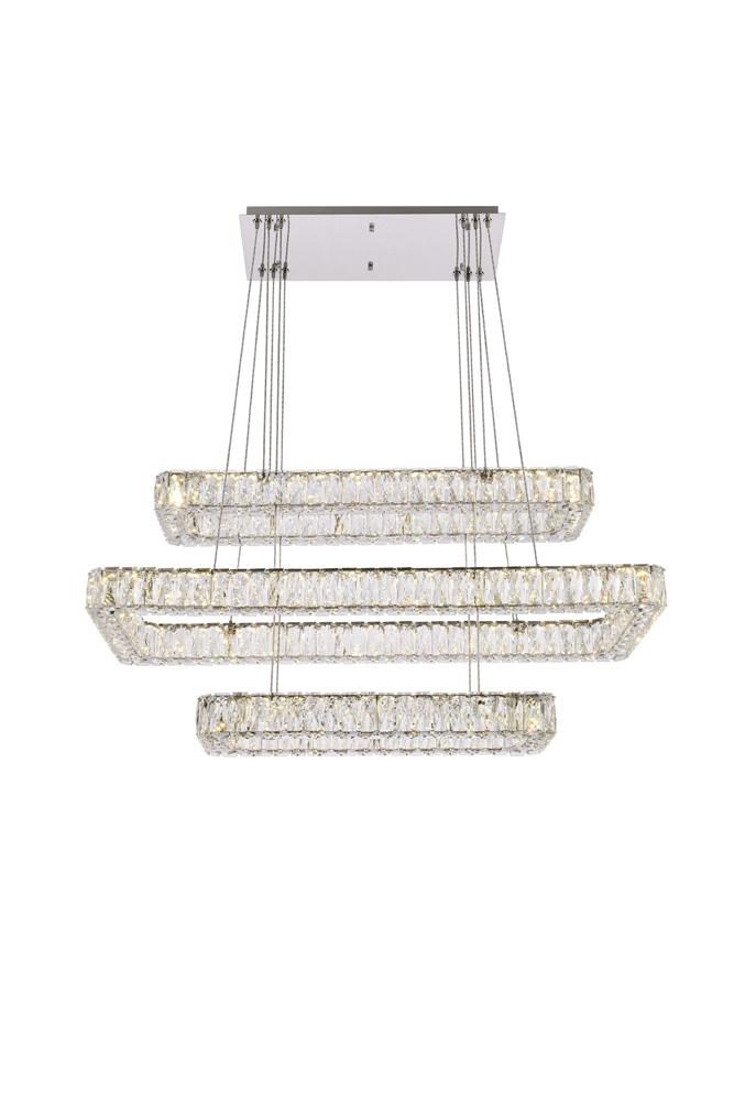 Elegant Furniture & Lighting - Monroe 42 inch LED triple rectangle pendant in chrome - 3504G42L3C veiw 1