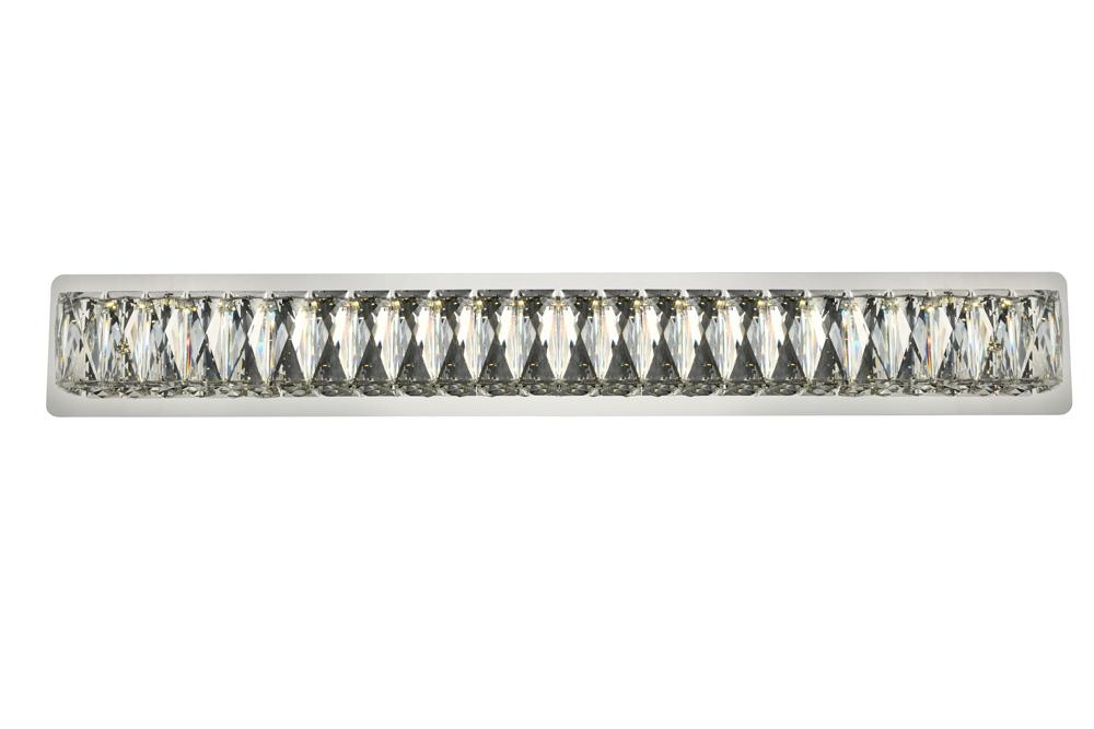 Elegant Furniture & Lighting - Monroe Integrated LED chip light Chrome Wall Sconce Clear Royal Cut Crystal - 3502W32C veiw 1