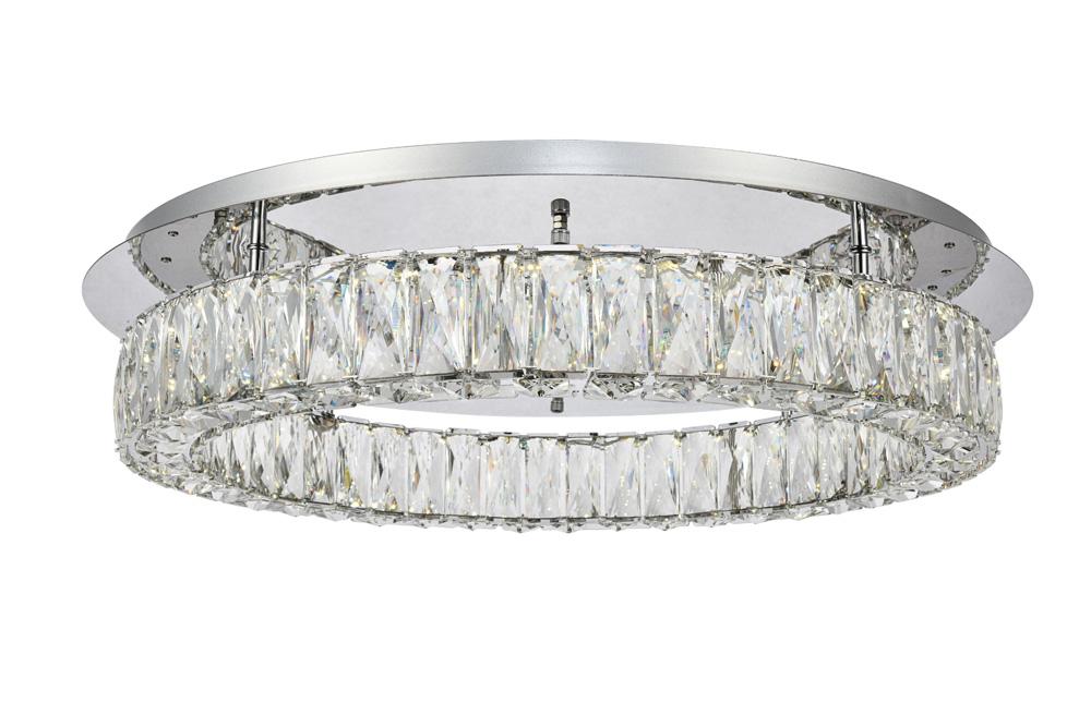Elegant Furniture & Lighting - Monroe LED light Chrome Flush Mount Clear Royal Cut Crystal - 3503F26C veiw 1