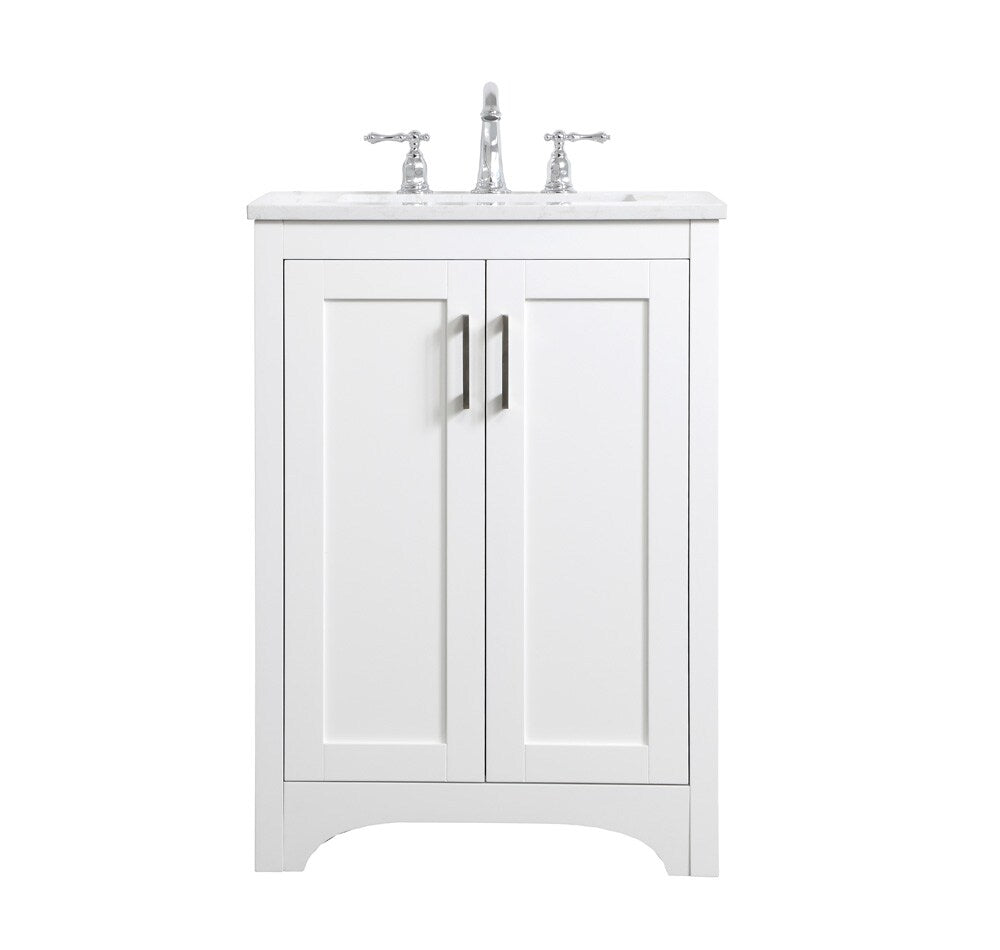 Elegant Furniture & Lighting - Moore 24 inch Single Bathroom Vanity in White - VF17024WH veiw 1