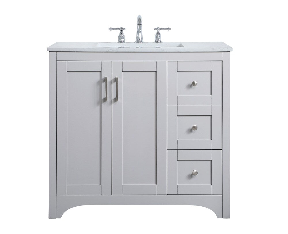 Elegant Furniture & Lighting - Moore 36 inch Single Bathroom Vanity in Grey - VF17036GR veiw 1