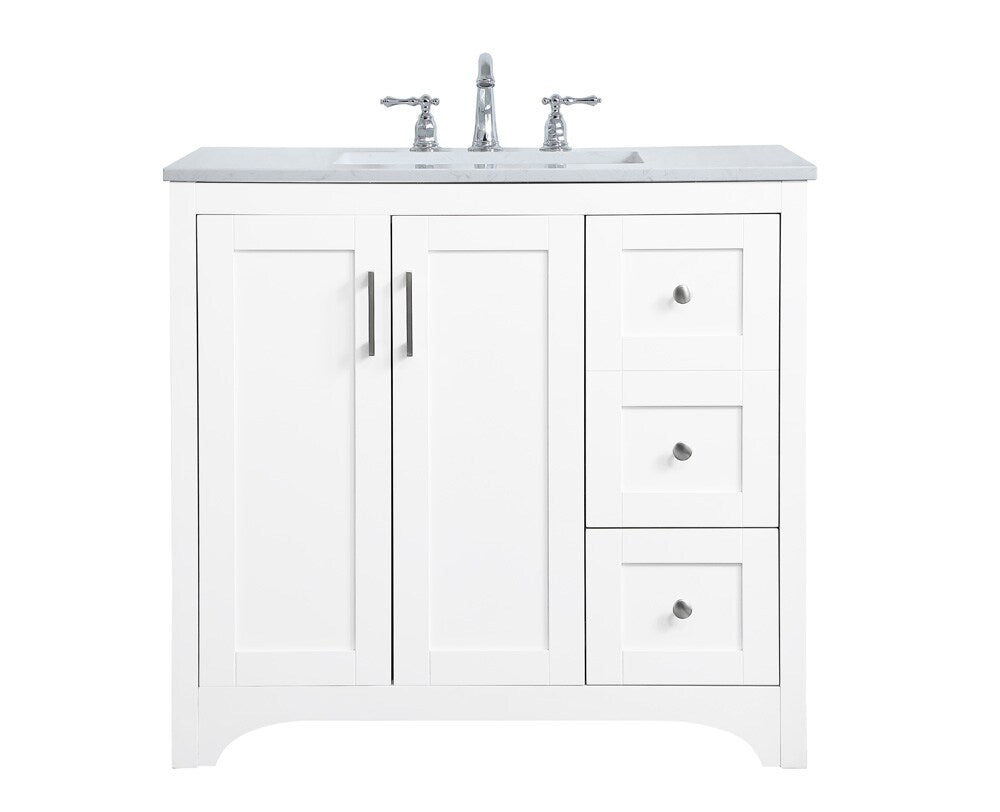 Elegant Furniture & Lighting - Moore 36 inch Single Bathroom Vanity in White - VF17036WH veiw 1
