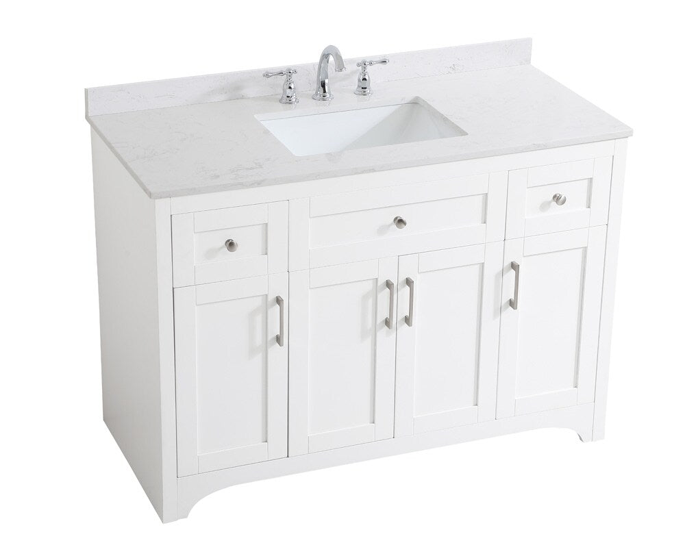 Elegant Furniture & Lighting - Moore 48 inch Single Bathroom Vanity in White with Backsplash - VF17048WH-BS veiw 15