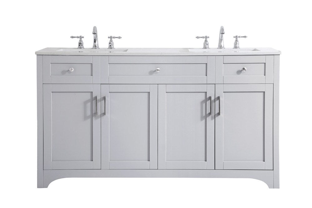 Elegant Furniture & Lighting - Moore 60 inch Double Bathroom Vanity in Grey - VF17060DGR veiw 1