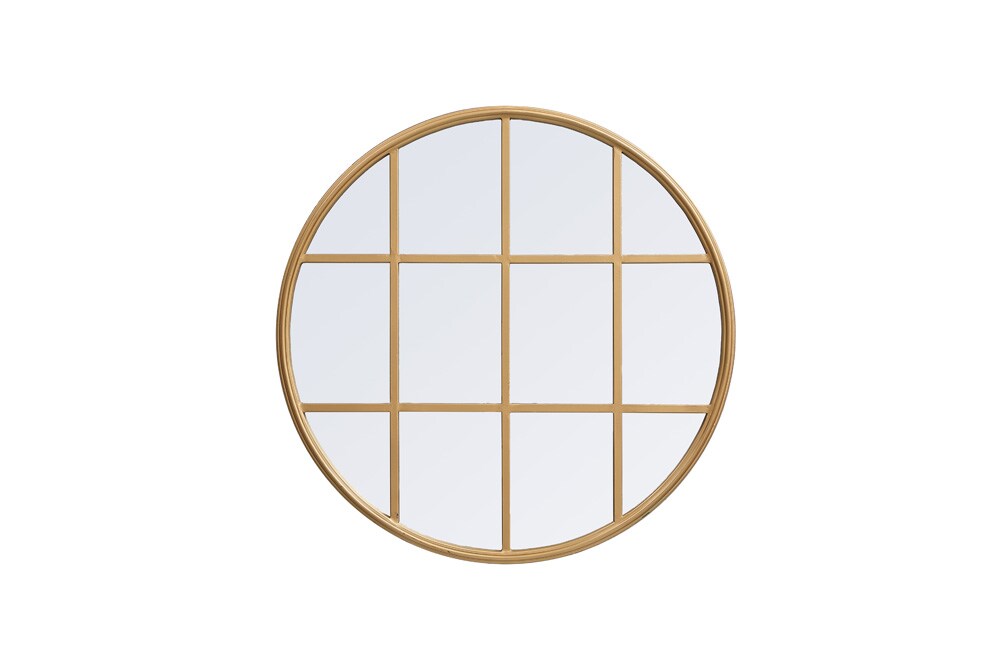Elegant Furniture & Lighting - Motif Metal windowpane mirror 28 inch x 28 inch in Brass - MR632828BR veiw 1