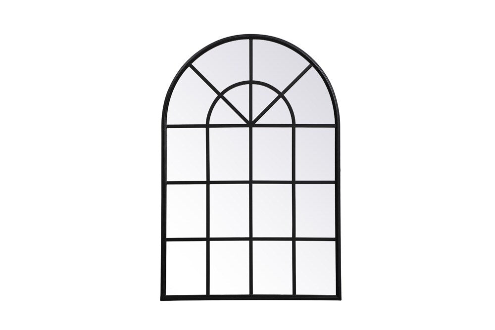 Elegant Furniture & Lighting - Motif Metal windowpane mirror 28 inch x 41 inch in in Black - MR612842BK veiw 1