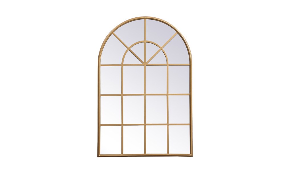 Elegant Furniture & Lighting - Motif Metal windowpane mirror 28 inch x 41 inch in in Brass - MR612842BR veiw 1
