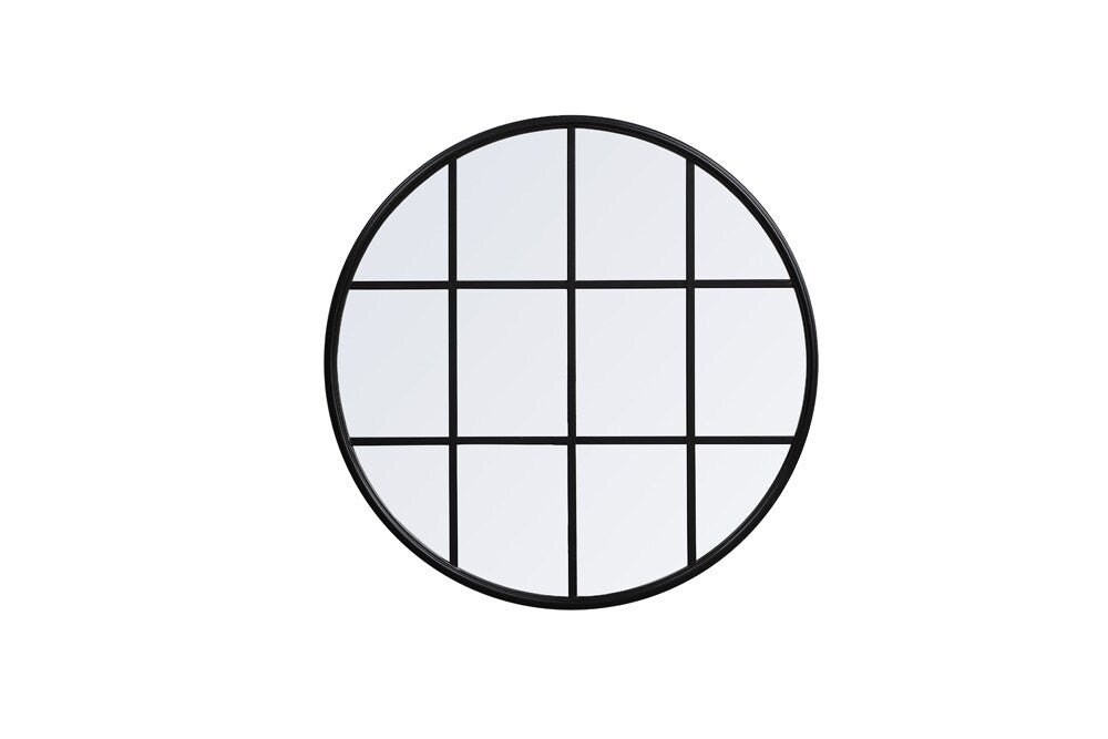 Elegant Furniture & Lighting - Motif Metal windowpane mirror 32 inch x 32 inch in Black - MR633232BK veiw 1