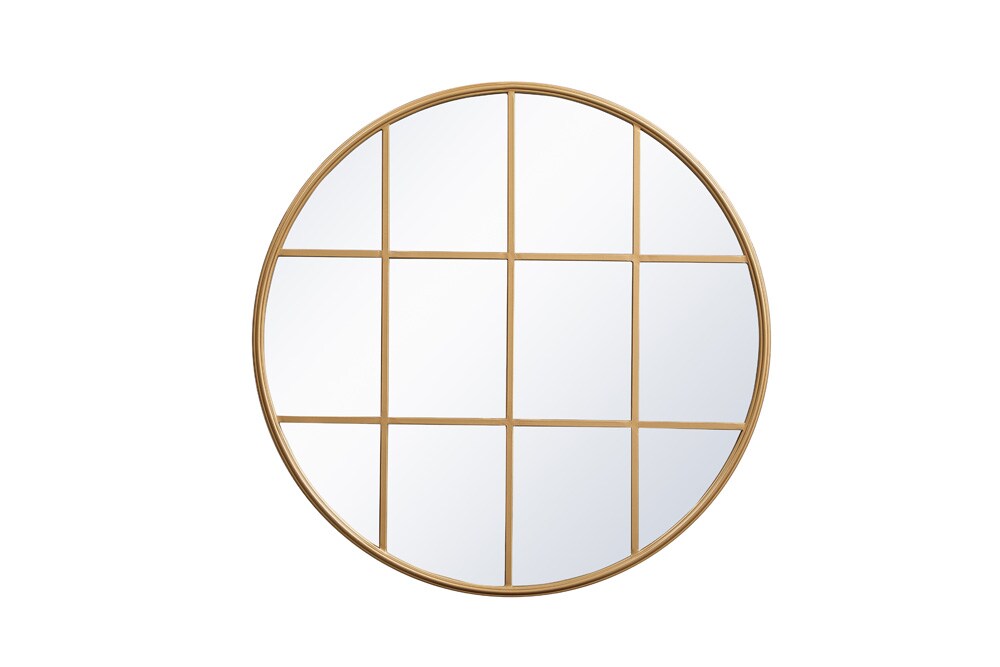 Elegant Furniture & Lighting - Motif Metal windowpane mirror 36 inch x 36 inch in Brass - MR633636BR veiw 1