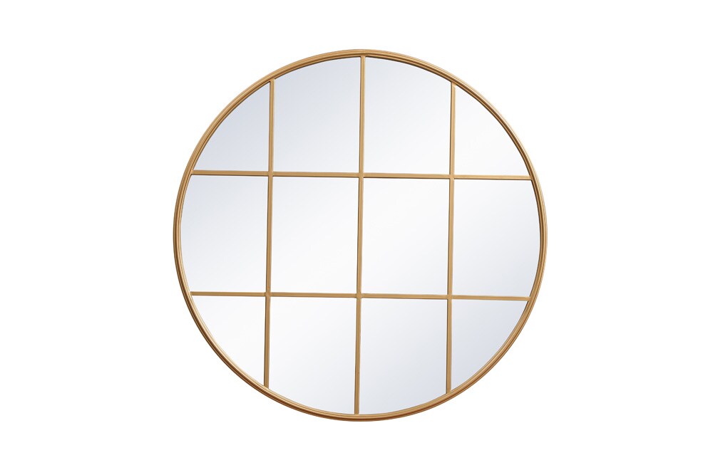 Elegant Furniture & Lighting - Motif Metal windowpane mirror 42 inch x 42 inch in Brass - MR634242BR veiw 1